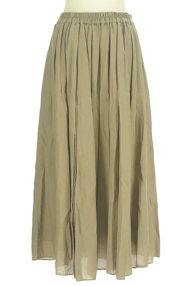 mica&deal（マイカアンドディール）の古着「綿麻混タックフレアロングスカート（ロングスカート・マキシスカート）」大画像２へ