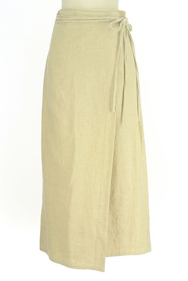 mica&deal（マイカアンドディール）の古着「ラップ風リネンロングタイトスカート（ロングスカート・マキシスカート）」大画像１へ