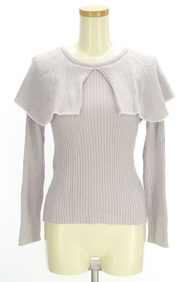 PROPORTION BODY DRESSING（プロポーションボディドレッシング）の古着「ケープ襟風リブニットトップス（ニット）」大画像１へ