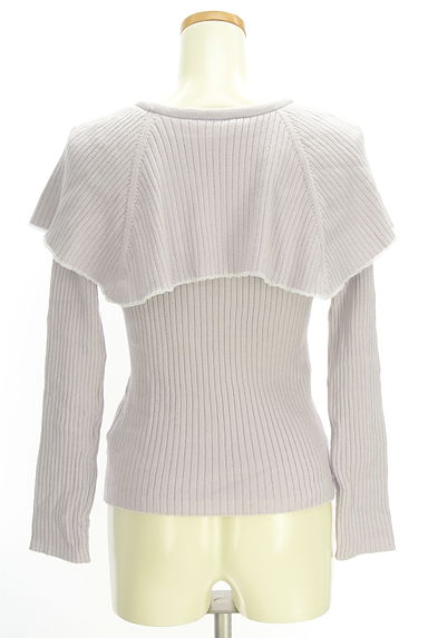 PROPORTION BODY DRESSING（プロポーションボディドレッシング）の古着「ケープ襟風リブニットトップス（ニット）」大画像２へ