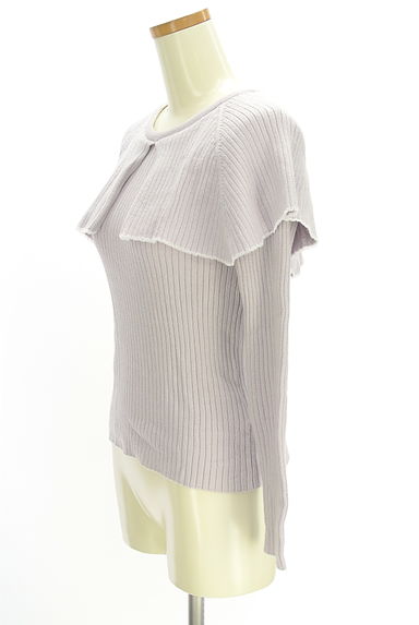 PROPORTION BODY DRESSING（プロポーションボディドレッシング）の古着「ケープ襟風リブニットトップス（ニット）」大画像３へ