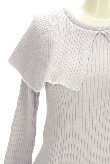 PROPORTION BODY DRESSING（プロポーションボディドレッシング）の古着「ケープ襟風リブニットトップス（ニット）」大画像４へ