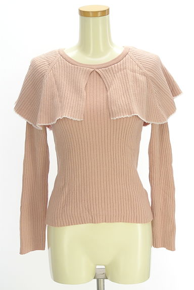 PROPORTION BODY DRESSING（プロポーションボディドレッシング）の古着「ケープ襟風リブニットトップス（ニット）」大画像１へ
