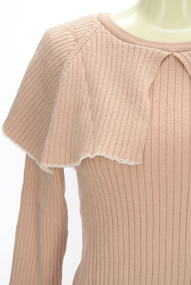 PROPORTION BODY DRESSING（プロポーションボディドレッシング）の古着「ケープ襟風リブニットトップス（ニット）」大画像４へ