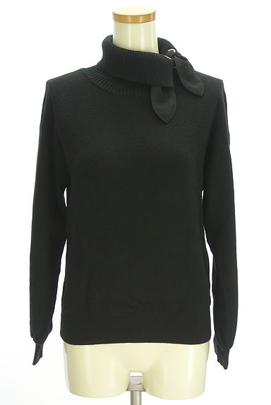 PROPORTION BODY DRESSING（プロポーションボディドレッシング）の古着「シフォンリボン付きタートルネックニットトップス（ニット）」大画像１へ