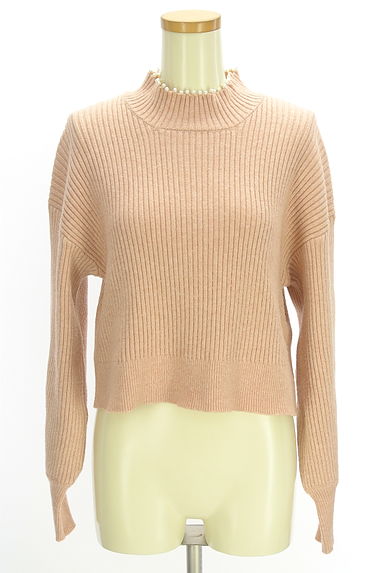 PROPORTION BODY DRESSING（プロポーションボディドレッシング）の古着「EDIT COLOGNE パール付きモックネックリブニットトップス（ニット）」大画像１へ