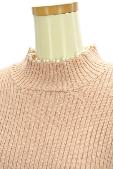 PROPORTION BODY DRESSING（プロポーションボディドレッシング）の古着「EDIT COLOGNE パール付きモックネックリブニットトップス（ニット）」大画像４へ