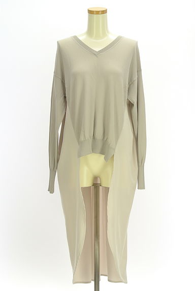 OSMOSIS（オズモーシス）の古着「異素材切替フィッシュテールトップス（ニット）」大画像１へ