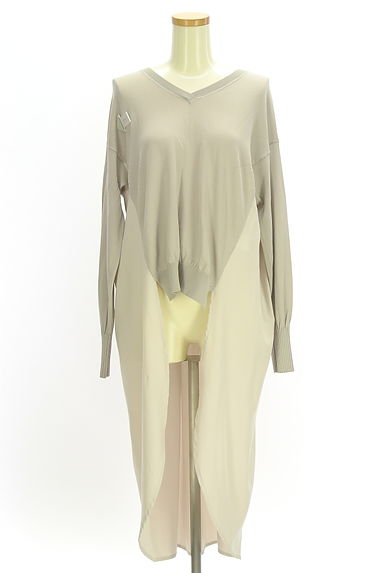 OSMOSIS（オズモーシス）の古着「異素材切替フィッシュテールトップス（ニット）」大画像４へ