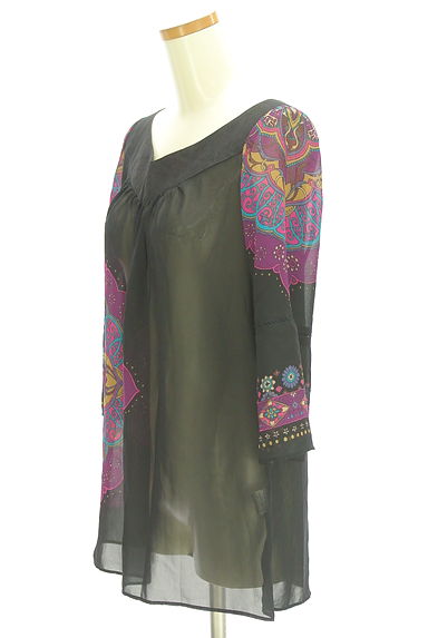 mash mania（マッシュマニア）の古着「エスニック柄シフォンカットソー（カットソー・プルオーバー）」大画像３へ