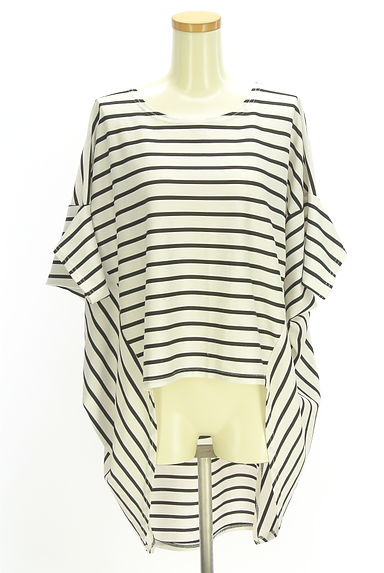 OSMOSIS（オズモーシス）の古着「イレギュラーヘムボーダー柄ドルマンカットソー（カットソー・プルオーバー）」大画像１へ