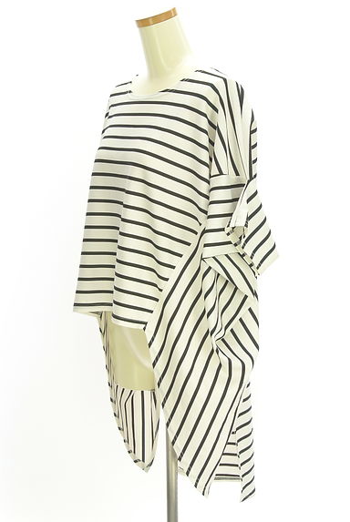 OSMOSIS（オズモーシス）の古着「イレギュラーヘムボーダー柄ドルマンカットソー（カットソー・プルオーバー）」大画像３へ