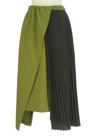 OSMOSIS（オズモーシス）の古着「loaf バイカラー異素材切替膝下スカート（ロングスカート・マキシスカート）」大画像１へ