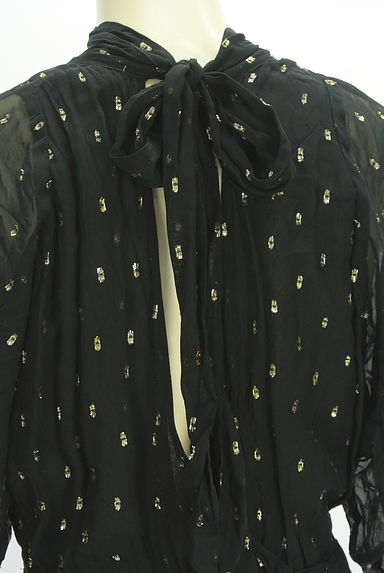 ba&sh（バッシュ）の古着「ゴールドラメドット刺繍シフォンワンピース（ワンピース・チュニック）」大画像５へ