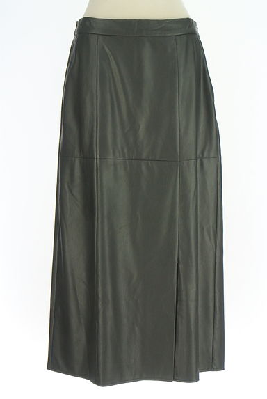 INDIVI（インディヴィ）の古着「エコレザースリットミモレスカート（ロングスカート・マキシスカート）」大画像１へ