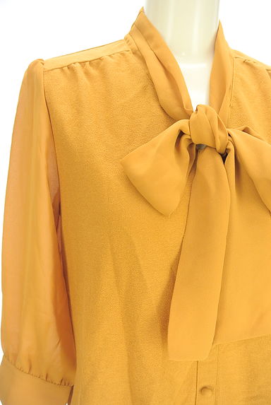 INDIVI（インディヴィ）の古着「シフォン切替ボウタイカットソー（カットソー・プルオーバー）」大画像４へ