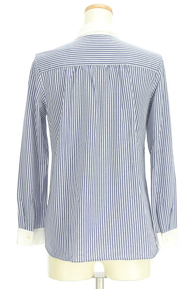 ROPE（ロペ）の古着「ストライプ柄スキッパーブラウス（カットソー・プルオーバー）」大画像２へ