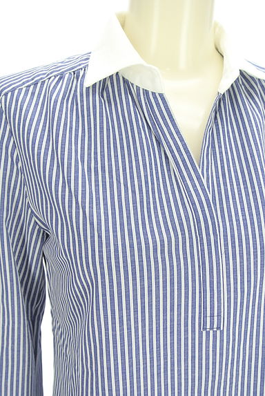 ROPE（ロペ）の古着「ストライプ柄スキッパーブラウス（カットソー・プルオーバー）」大画像４へ