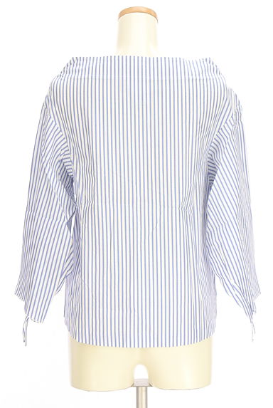 クリックで大画像表示 STRAWBERRY-FIELDS(ストロベリーフィールズ)の古着「袖ドロストストライプ柄カットソー(カットソー・プルオーバー)」大画像2へ