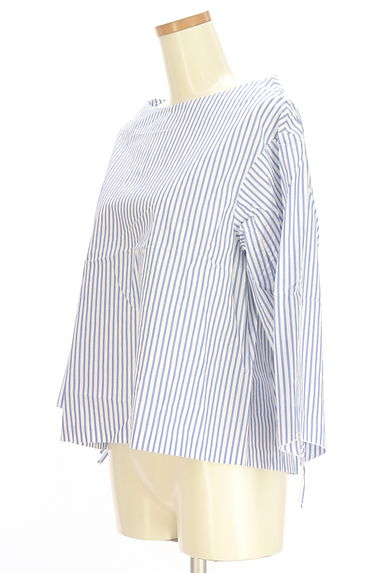 クリックで大画像表示 STRAWBERRY-FIELDS(ストロベリーフィールズ)の古着「袖ドロストストライプ柄カットソー(カットソー・プルオーバー)」大画像3へ