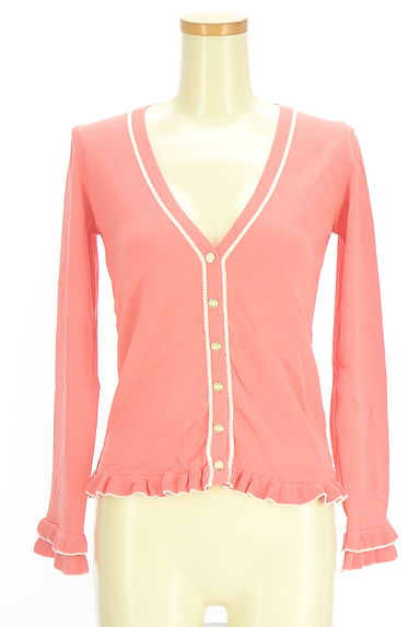 クリックで大画像表示 QUEENS COURT(クイーンズコート)の古着「フリルニットカーディガン(カーディガン・ボレロ)」大画像1へ