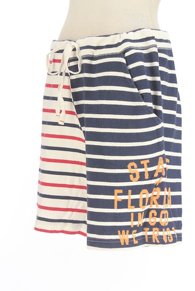 CUBE SUGAR（キューブシュガー）の古着「ボーダー柄切替スウェットショートパンツ（ショートパンツ・ハーフパンツ）」大画像３へ