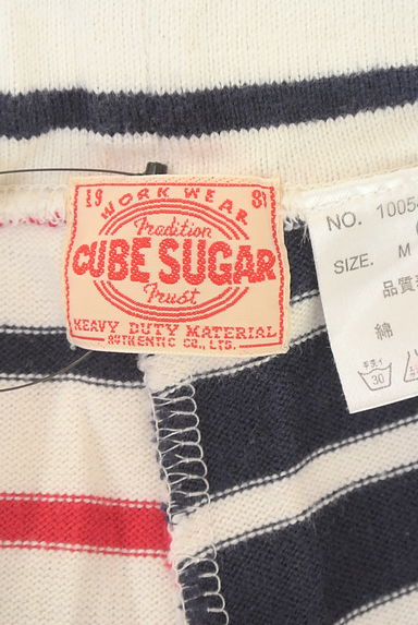 CUBE SUGAR（キューブシュガー）の古着「ボーダー柄切替スウェットショートパンツ（ショートパンツ・ハーフパンツ）」大画像６へ