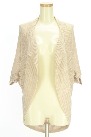 INDIVI（インディヴィ）の古着「ドルマン透かし編みニットカーディガン（カーディガン・ボレロ）」大画像１へ