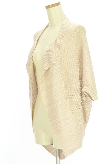 INDIVI（インディヴィ）の古着「ドルマン透かし編みニットカーディガン（カーディガン・ボレロ）」大画像３へ