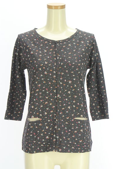 クリックで大画像表示 CUBE SUGAR(キューブシュガー)の古着「7分袖小花柄カーディガン(カットソー・プルオーバー)」大画像1へ