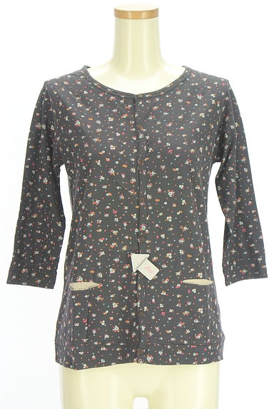 クリックで大画像表示 CUBE SUGAR(キューブシュガー)の古着「7分袖小花柄カーディガン(カットソー・プルオーバー)」大画像4へ