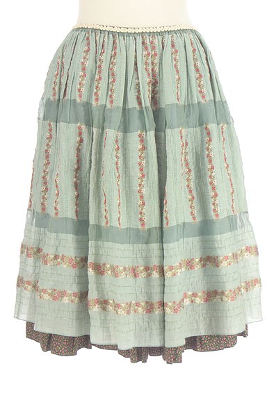 Lois CRAYON（ロイスクレヨン）の古着「花刺繍膝丈フレアスカート（スカート）」大画像１へ