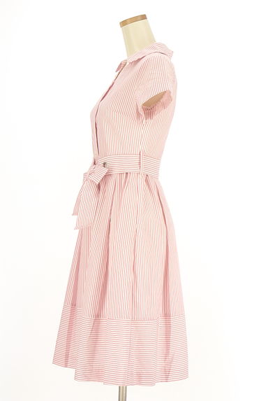 MISCH MASCH（ミッシュマッシュ）の古着「ベルト付きストライプ膝下シャツワンピース（ワンピース・チュニック）」大画像３へ