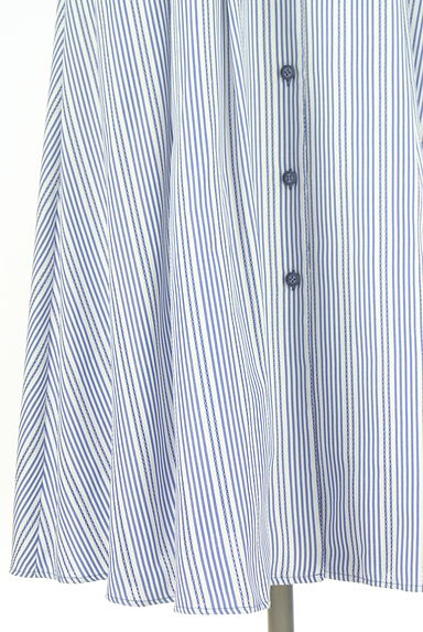 STRAWBERRY-FIELDS（ストロベリーフィールズ）の古着「オープンカラーストライプシャツワンピ（ワンピース・チュニック）」大画像５へ