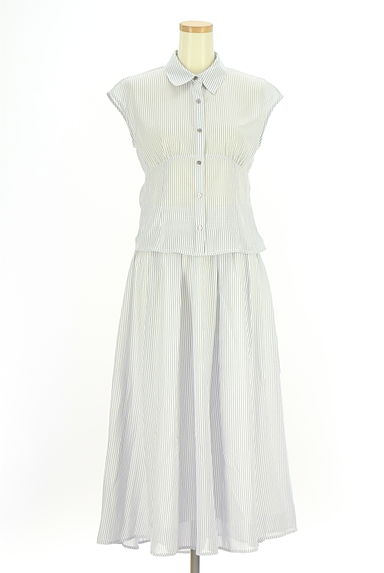 PROPORTION BODY DRESSING（プロポーションボディドレッシング）の古着「ストライプブラウス+ミモレスカート（セットアップ（ジャケット＋スカート））」大画像１へ