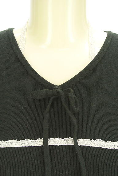 michellMacaron（ミシェルマカロン）の古着「ホルターレース付きノースリニットトップス（ニット）」大画像４へ