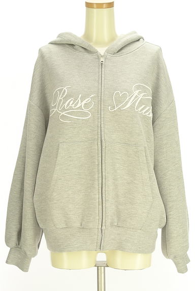 Rose Muse（ロゼミューズ）の古着「ブランドロゴ刺繍入りジップアップスウェットパーカー（スウェット・パーカー）」大画像１へ