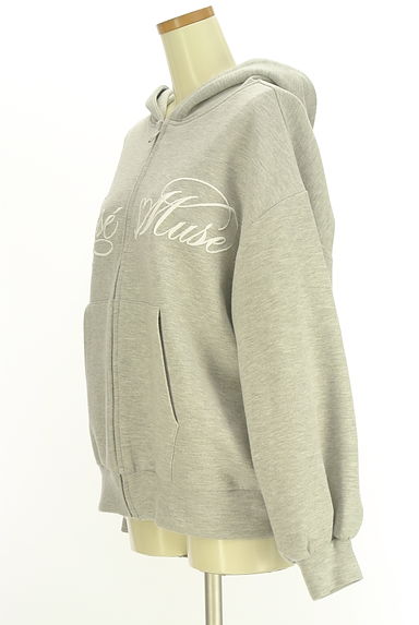 Rose Muse（ロゼミューズ）の古着「ブランドロゴ刺繍入りジップアップスウェットパーカー（スウェット・パーカー）」大画像３へ