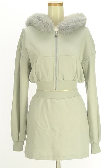 クリックで大画像表示 Darich(ダーリッチ)の古着「ジップアップスウェットパーカー×ミニスカート セットアップ(セットアップ(ジャケット+スカート))」大画像1へ