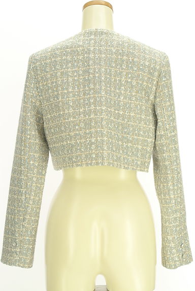 Darich（ダーリッチ）の古着「ショート丈ノーカラーツイードジャケット（ジャケット）」大画像２へ