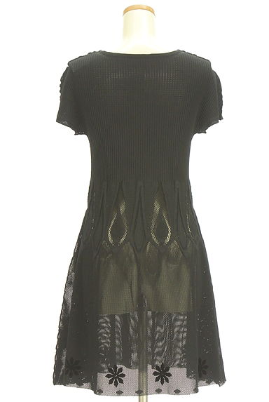 クリックで大画像表示 HIROKO BIS(ヒロコビス)の古着「メッシュ切替リブニットチュニック(ニット)」大画像2へ