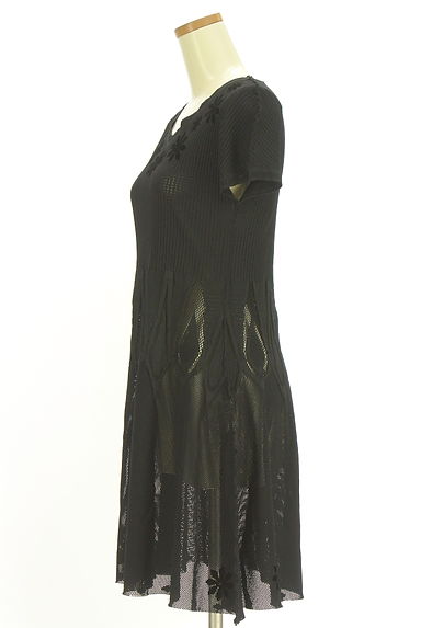 クリックで大画像表示 HIROKO BIS(ヒロコビス)の古着「メッシュ切替リブニットチュニック(ニット)」大画像3へ