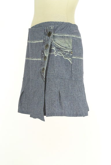 クリックで大画像表示 HIROKO BIS(ヒロコビス)の古着「essentiel HIROKO BIS フェイクデニムプリントミニスカート(ミニスカート)」大画像3へ
