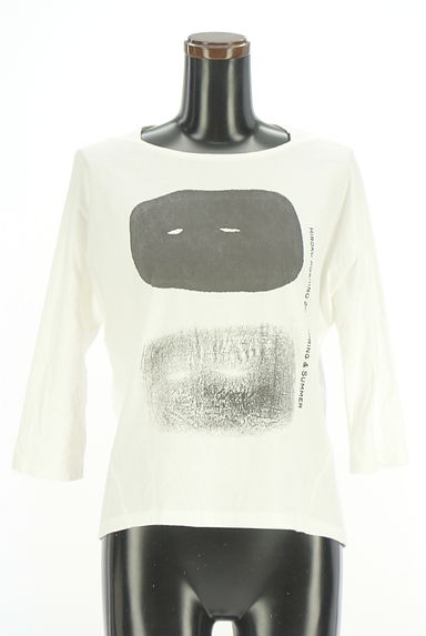 HIROKO KOSHINO（ヒロココシノ）の古着「ドルマン8分袖プリントTシャツ（Ｔシャツ）」大画像１へ