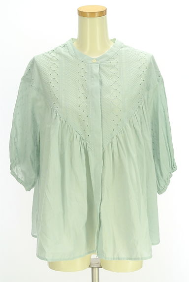 Samansa Mos2（サマンサモスモス）の古着「レース切替五分袖ブラウス（ブラウス）」大画像１へ