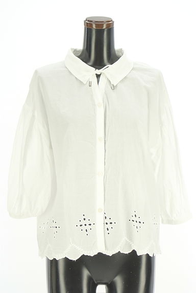 Samansa Mos2（サマンサモスモス）の古着「Samansa Mos2 blue カットワーク刺繍ブラウス（ブラウス）」大画像１へ