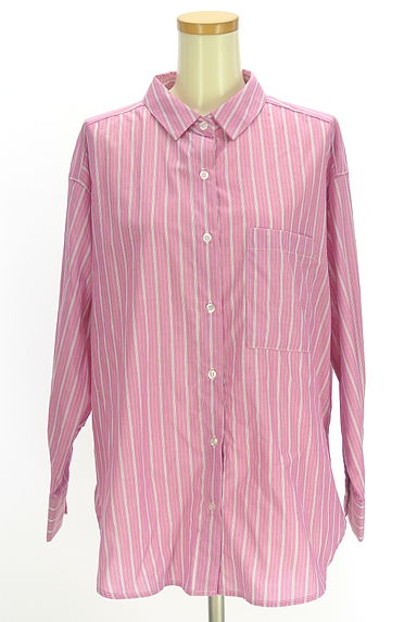 Samansa Mos2（サマンサモスモス）の古着「Samansa Mos2 blue ストライプシャツ（カジュアルシャツ）」大画像１へ