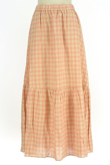 Samansa Mos2（サマンサモスモス）の古着「チェックロングフレアスカート（ロングスカート・マキシスカート）」大画像１へ