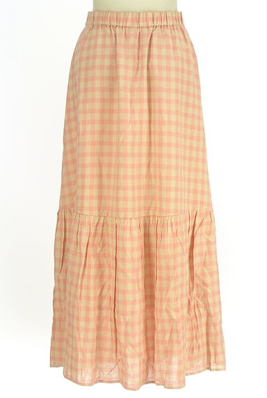 Samansa Mos2（サマンサモスモス）の古着「チェックロングフレアスカート（ロングスカート・マキシスカート）」大画像２へ