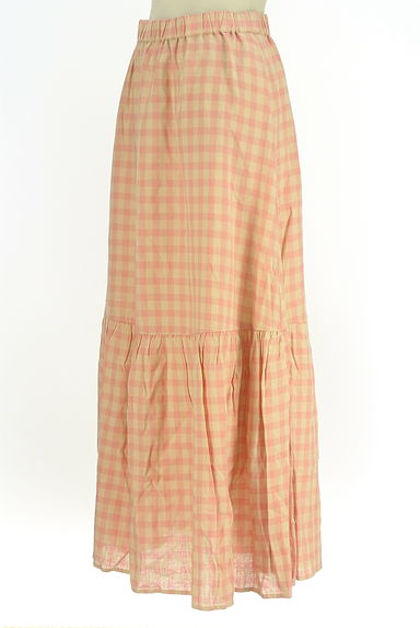 Samansa Mos2（サマンサモスモス）の古着「チェックロングフレアスカート（ロングスカート・マキシスカート）」大画像３へ